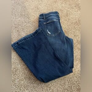 Women’s Maurices brand, dark wash, flare jeans, size 14